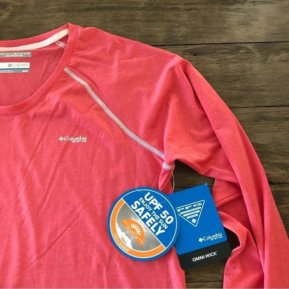 NWT Columbia PFG Womens Medium Tamiami Pink Long Sleeve Top UPF 50 Omni Shade M - Picture 9 of 9
